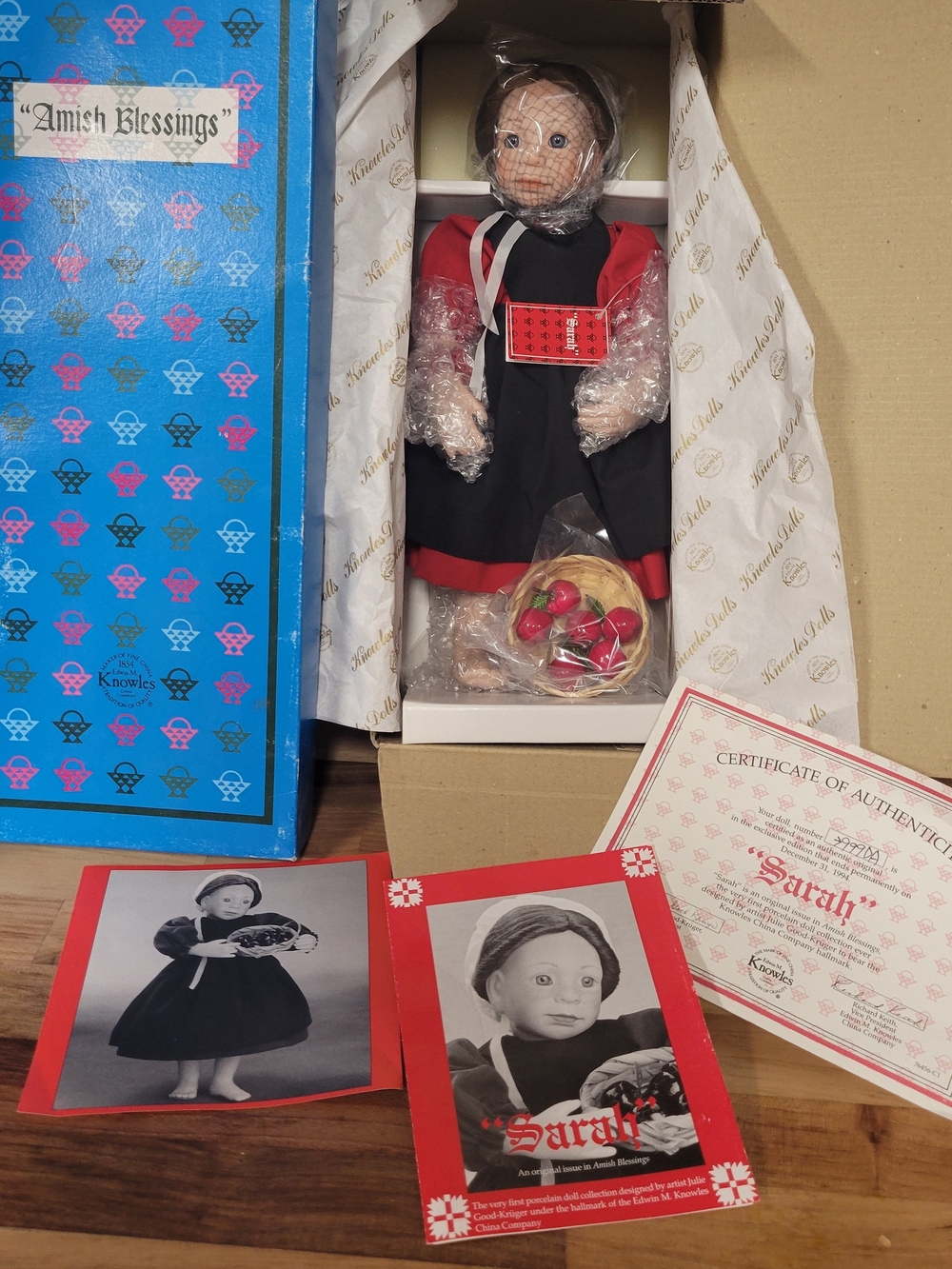 Knoxes 'Sarah' Amish Blessings Doll in Black and Red